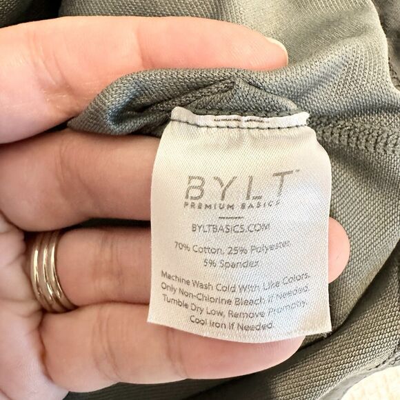 BYLT Shirt Mens Small Green Lux Drop Cut S/S Short Sleeve Stretch Casual - Picture 5 of 8